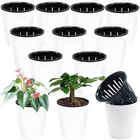 Haawooky 12-pack self-watering planters in white, ready for herbs and small plants