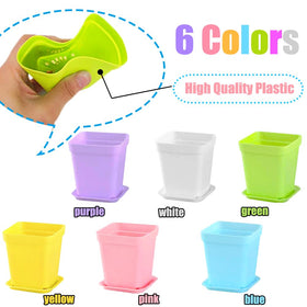 Haawooky square pink plant pot brightens tiny indoor garden