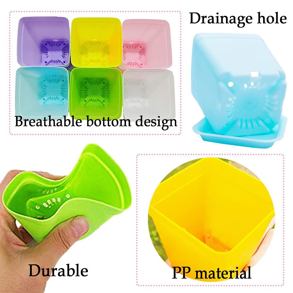Haawooky square pot saucers prevent spills and surface mess