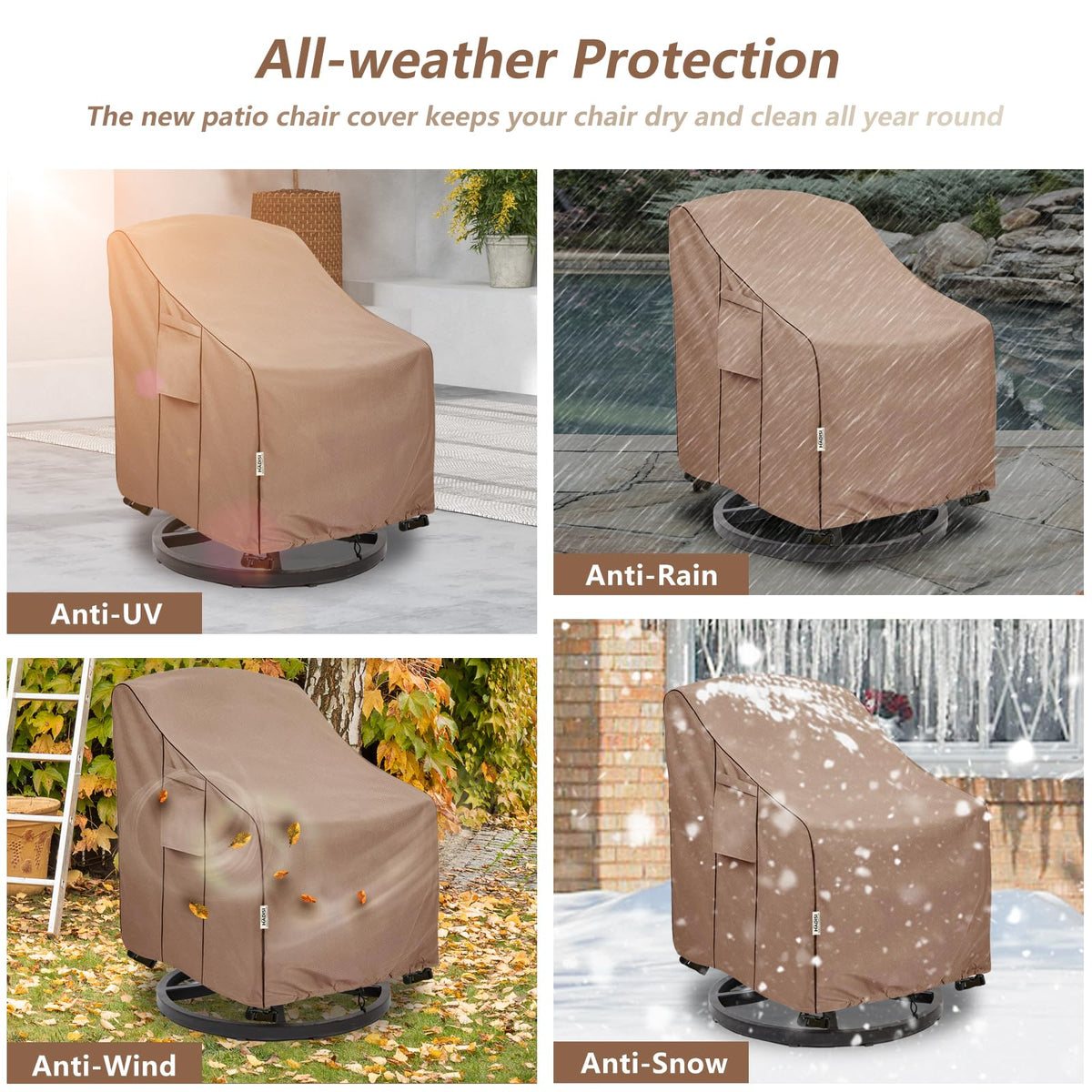 Hadisi tear-resistant outdoor chair cover protecting furniture from moisture