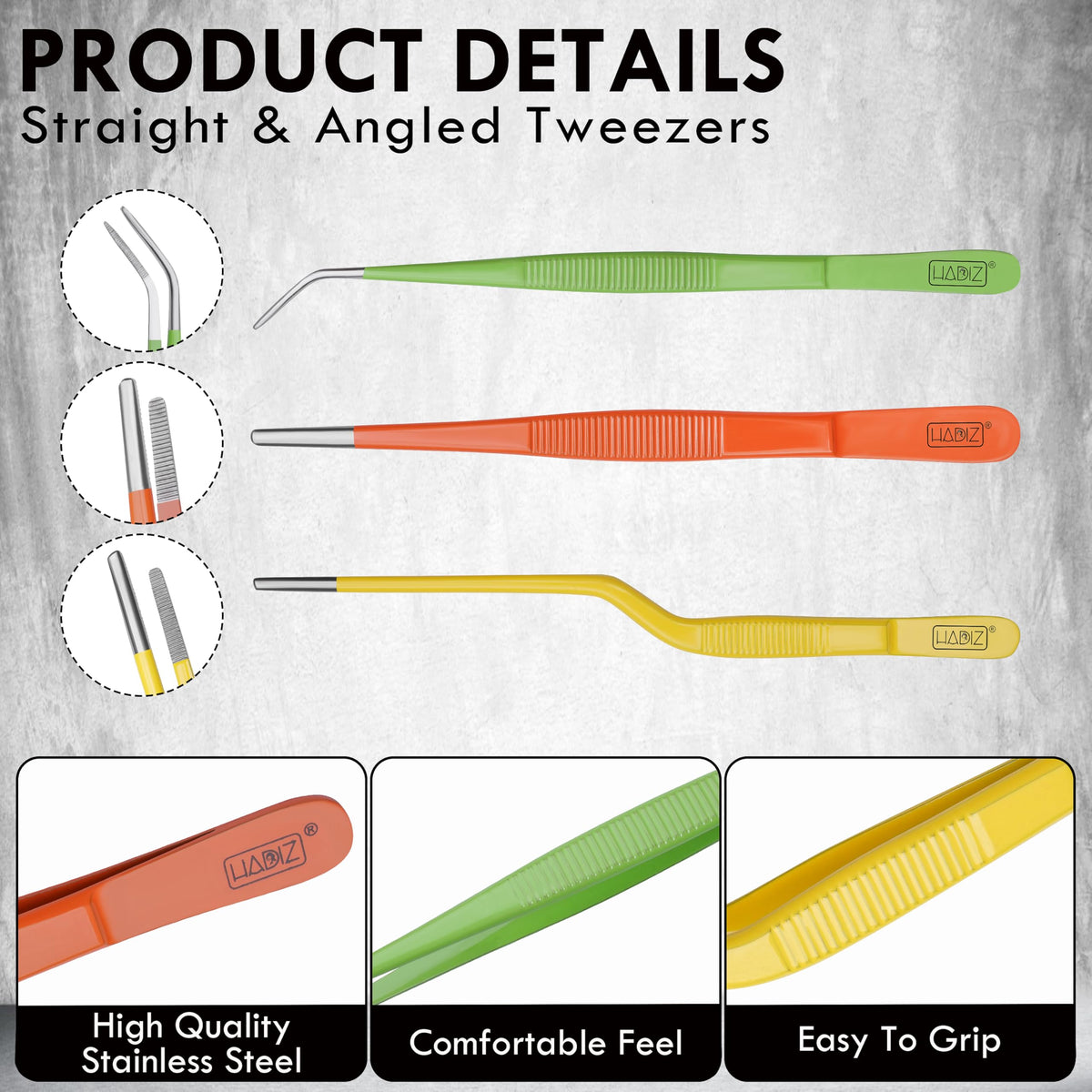 HADIZ stainless steel garden tweezers durable rust-resistant tool for long-lasting use