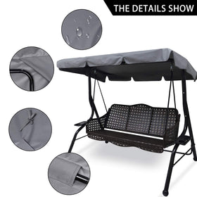 Hagsfire waterproof swing canopy offering rain protection for outdoor seating.