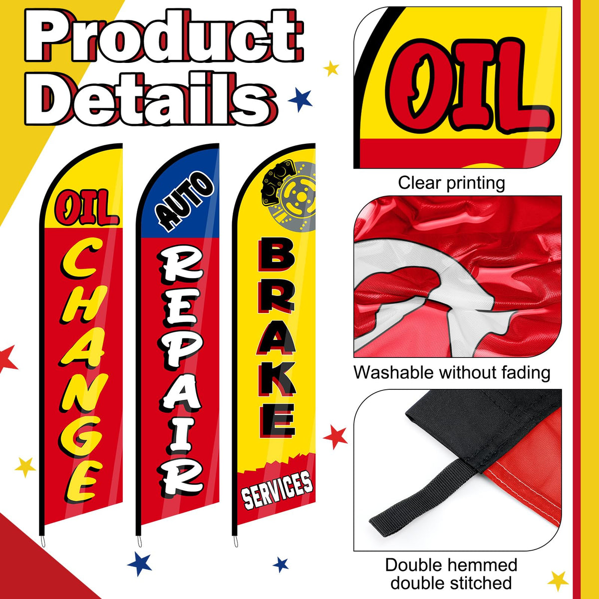 Hahafelt 12ft outdoor flag banner boosts storefront visibility.