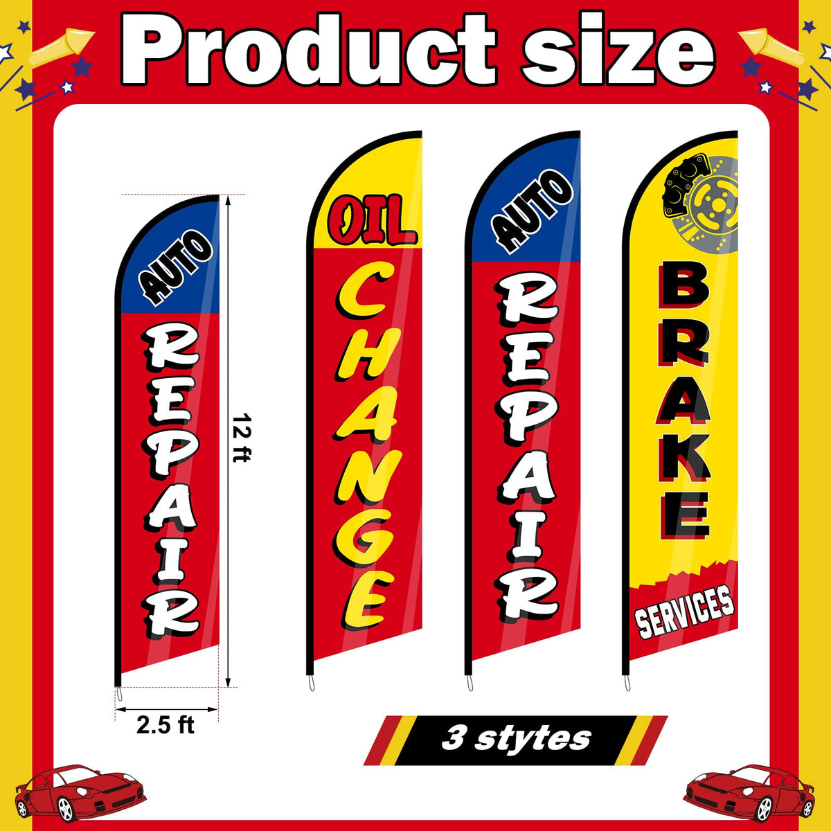 Hahafelt auto repair flag brake-services clearly advertises brake services to nearby customers.