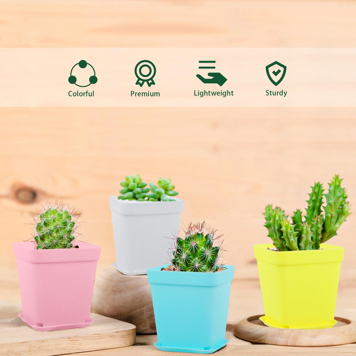 Hahood 3 inch seed starting pots with labels for clear plant identification