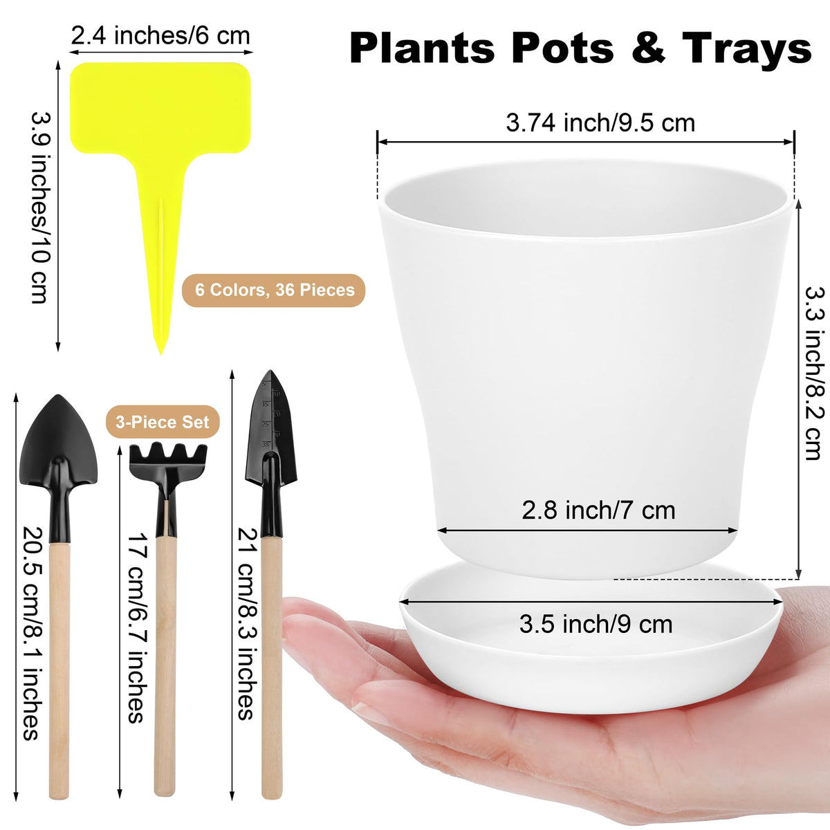 Hahood 4-inch nursery pots ideal for mini plants and herbs