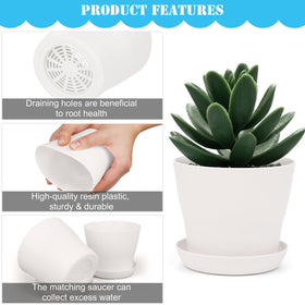 Hahood planters with drainage holes and saucers to manage moisture