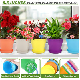 Hahood durable resin plastic pots withstand sun and seasons.