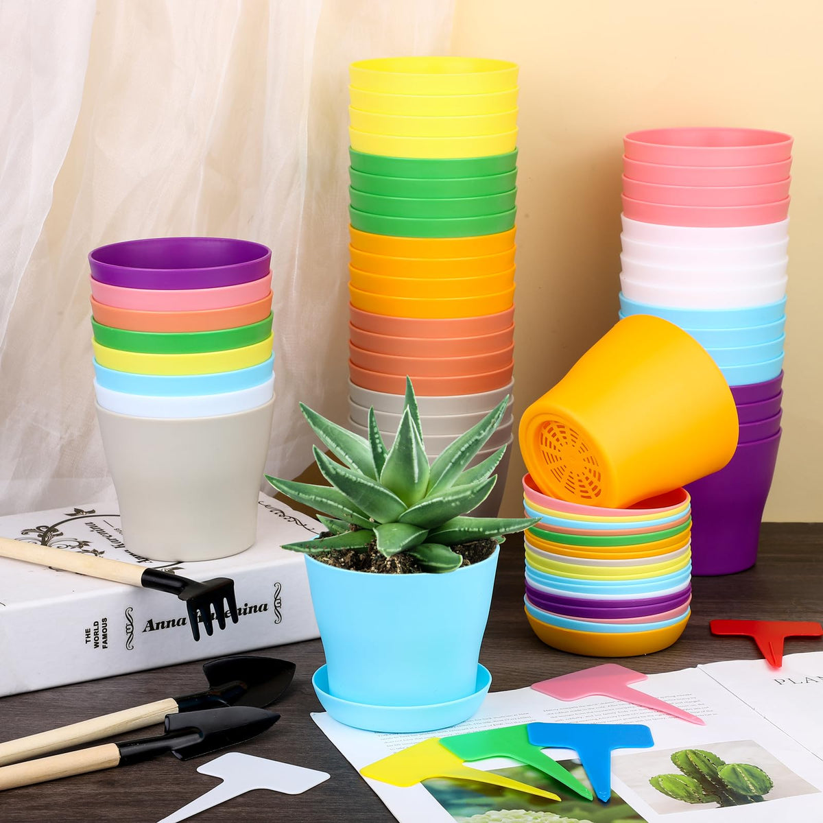 Hahood mini garden tools included for easy potting tasks