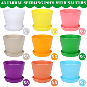 Hahood multicolor planters with saucers brighten spaces and simplify watering
