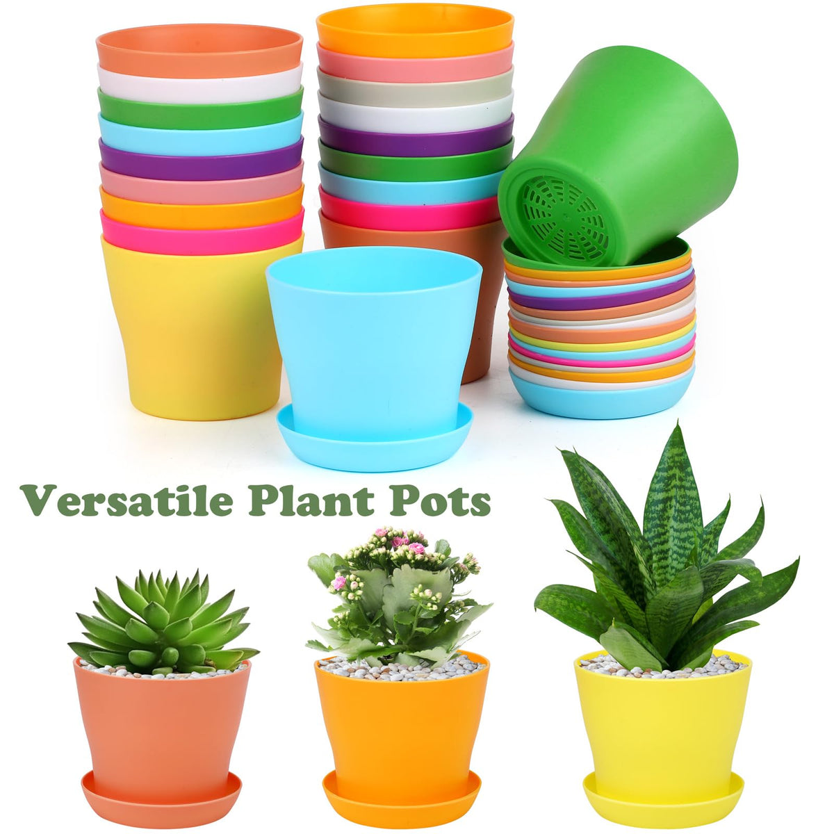 Hahood sun-resistant plastic planters maintain color and durability outdoors across seasons.