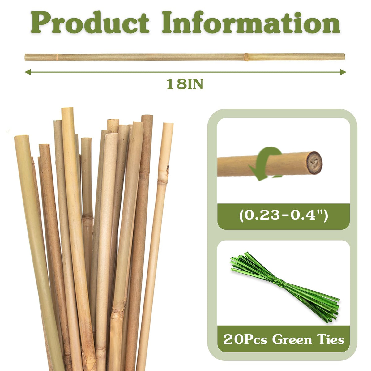 HAINANSTRY bamboo-plant-support-stakes for indoor-outdoor use help tomatoes and flowers stand tall.