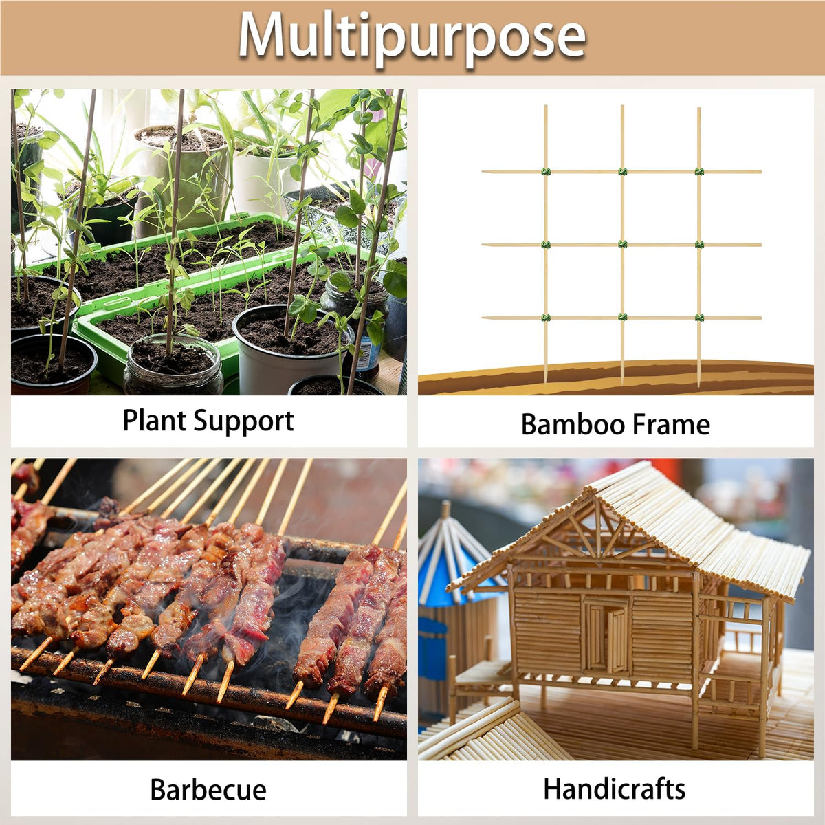 HAINANSTRY stakes with green ties offer reusable garden support and craft use