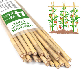 HAINANSTRY 4ft bamboo stakes packaged for garden support.