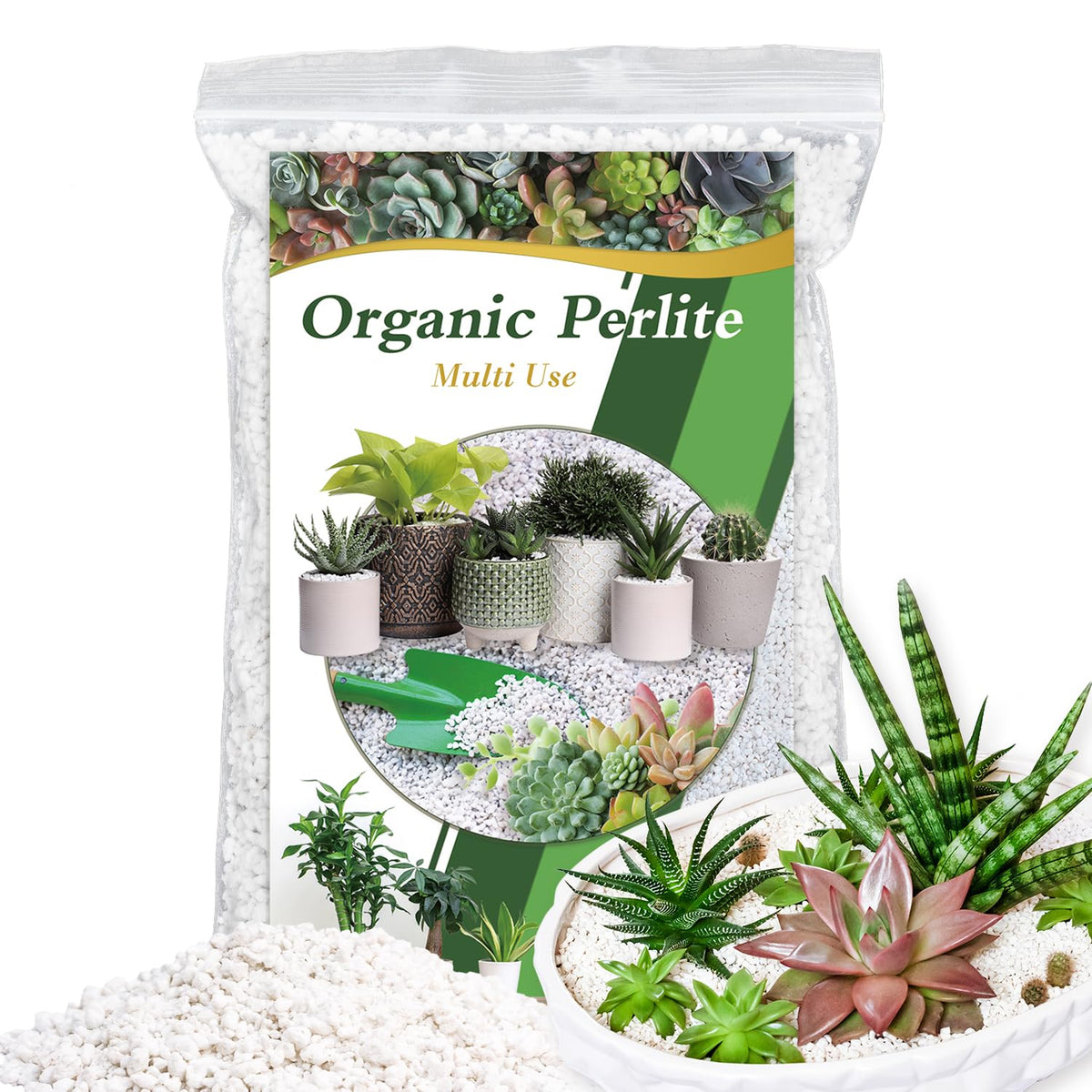 HAINANSTRY Organic Perlite close-up shows airy beads for improved root oxygen and aeration.