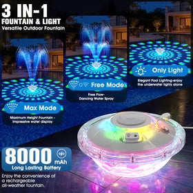HaiNova pool fountain 4.3ft spray creates a dramatic centerpiece.
