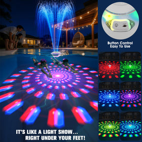 HaiNova pool fountain lights set mood after dark.