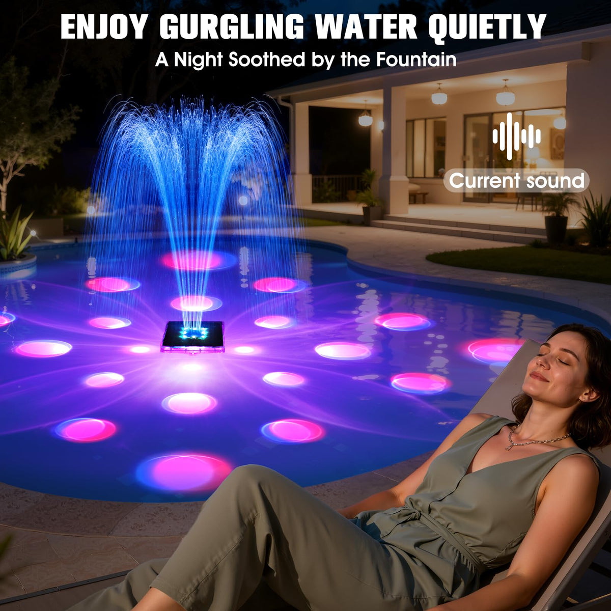 HaiNova night mode with color LEDs enhances poolside mood