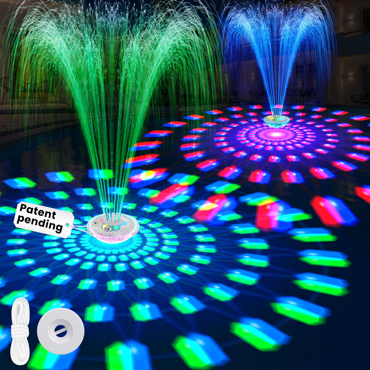 HaiNova rechargeable pool fountain 8000mAh powering long-lasting water sprays.