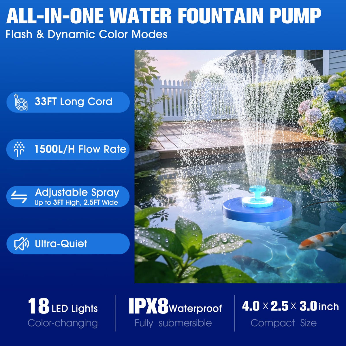 HaiNova wide spray water feature adds dynamic visual interest to outdoors