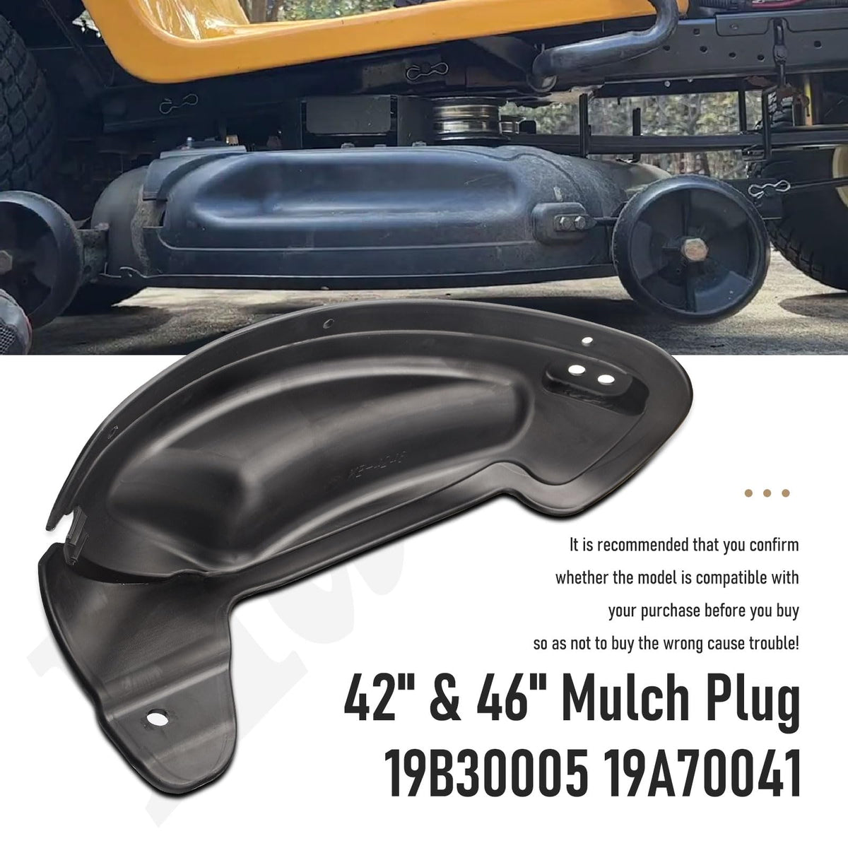 Haiouus 631-05195A installed on compatible tractor for reliable mulching