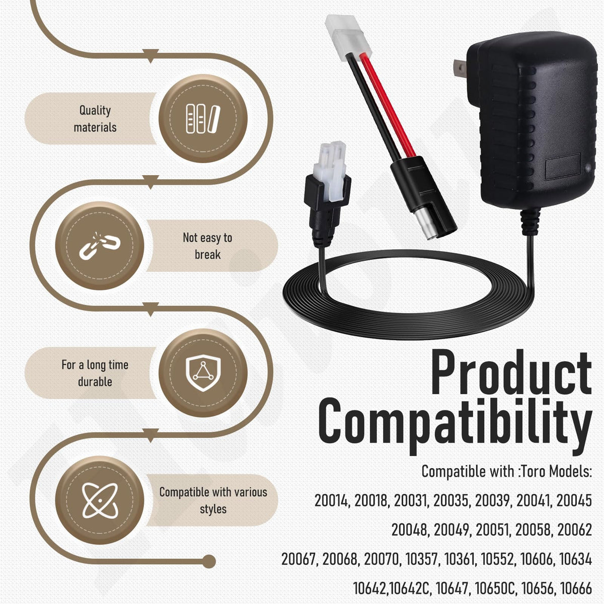 Haiouus 12V output ideal for Toro mower charging.