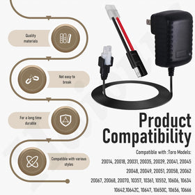 Haiouus 12V output ideal for Toro mower charging.