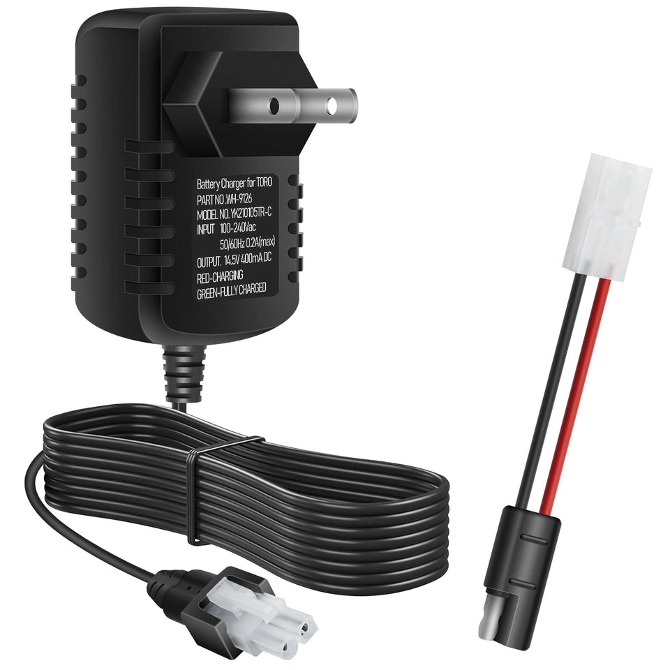 Haiouus battery charger 136-9126 box ready for Toro mower maintenance.
