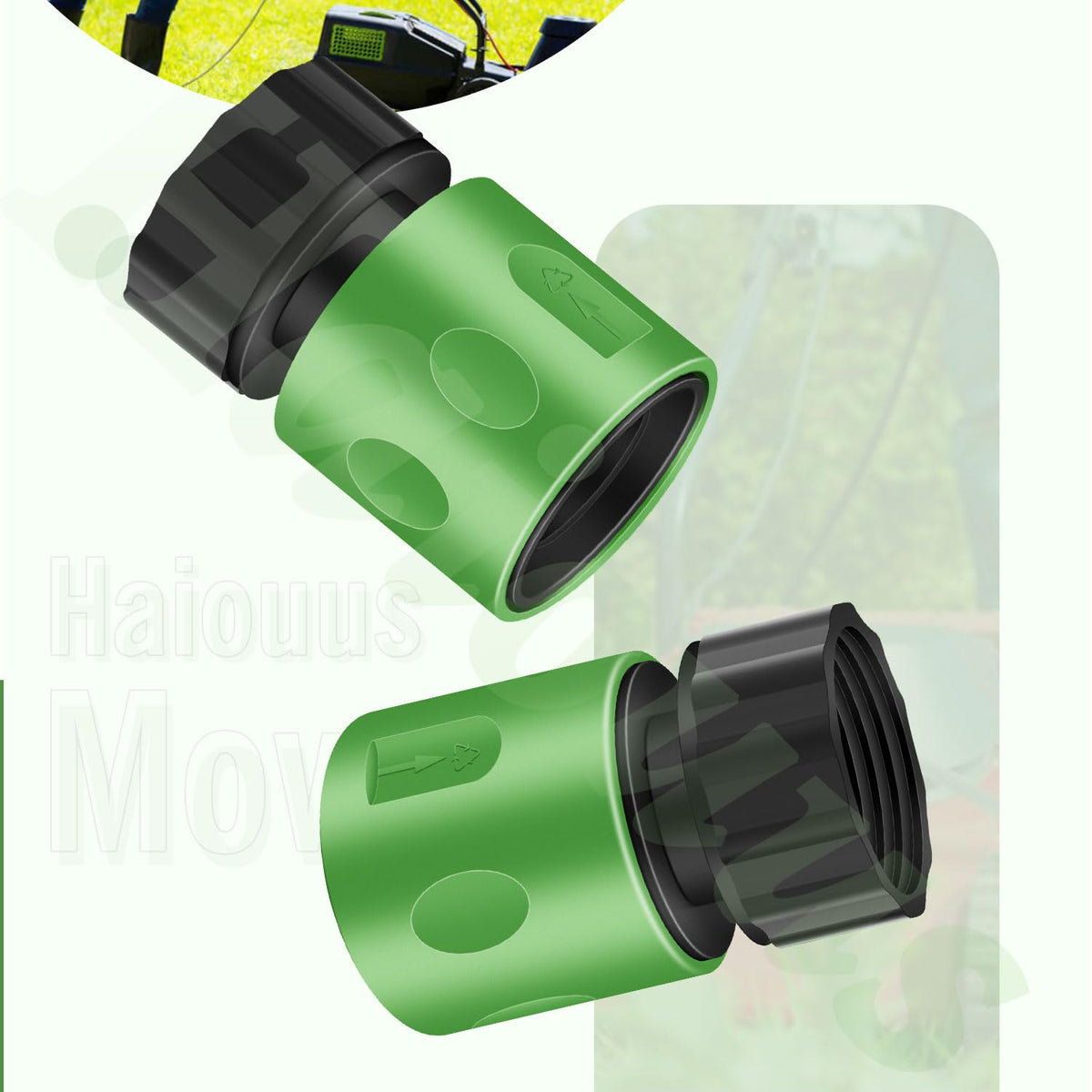 Haiouus deck-wash kit in use on riding mower