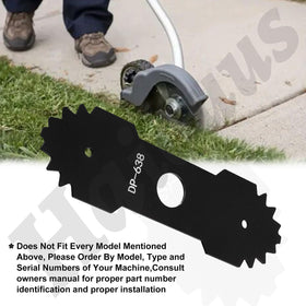 Haiouus hardened steel construction of the edger blade with serrated edge.