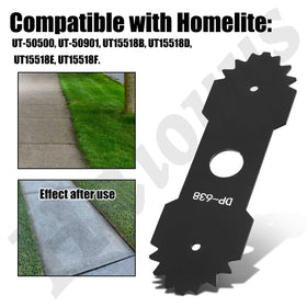 Haiouus compatibility chart showing Homelite and Ryobi edger models with 1 inch center hole.
