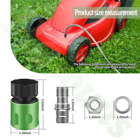 Haiouus lawn mower deck cleaning attachment in action