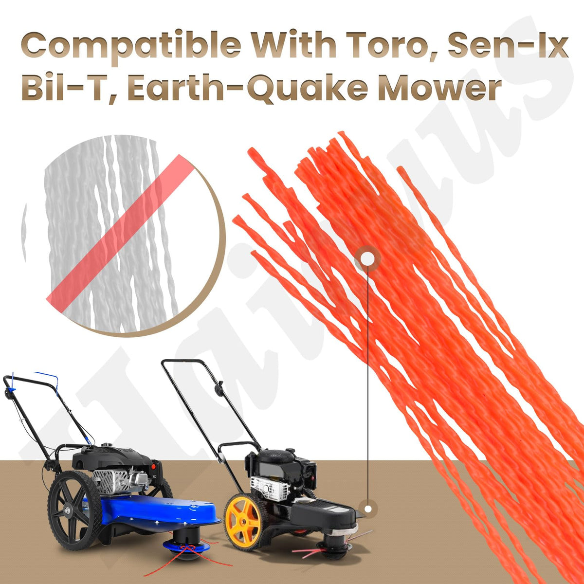 Haiouus universal-compatibility trimmer line fits Toro, Senix, BilT, Earth-Quake safely.