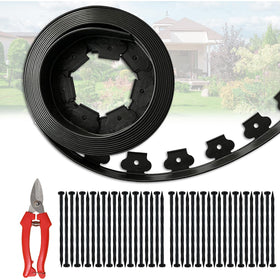 Haisiey 40 ft fence edging kit roll creates clean borders around flower beds.