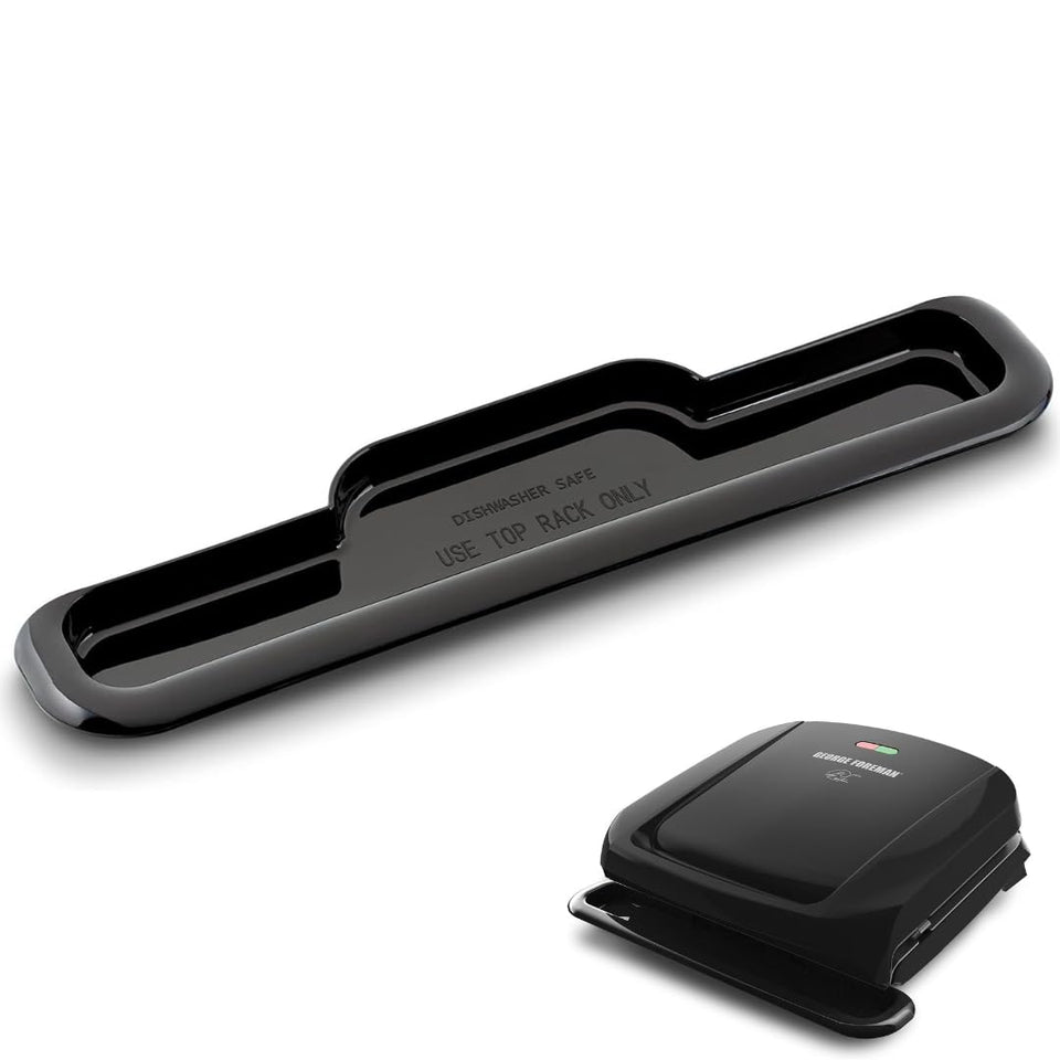 HAKANO George Foreman grill oil catcher, 12-inch tray, keeps countertops clean during grilling