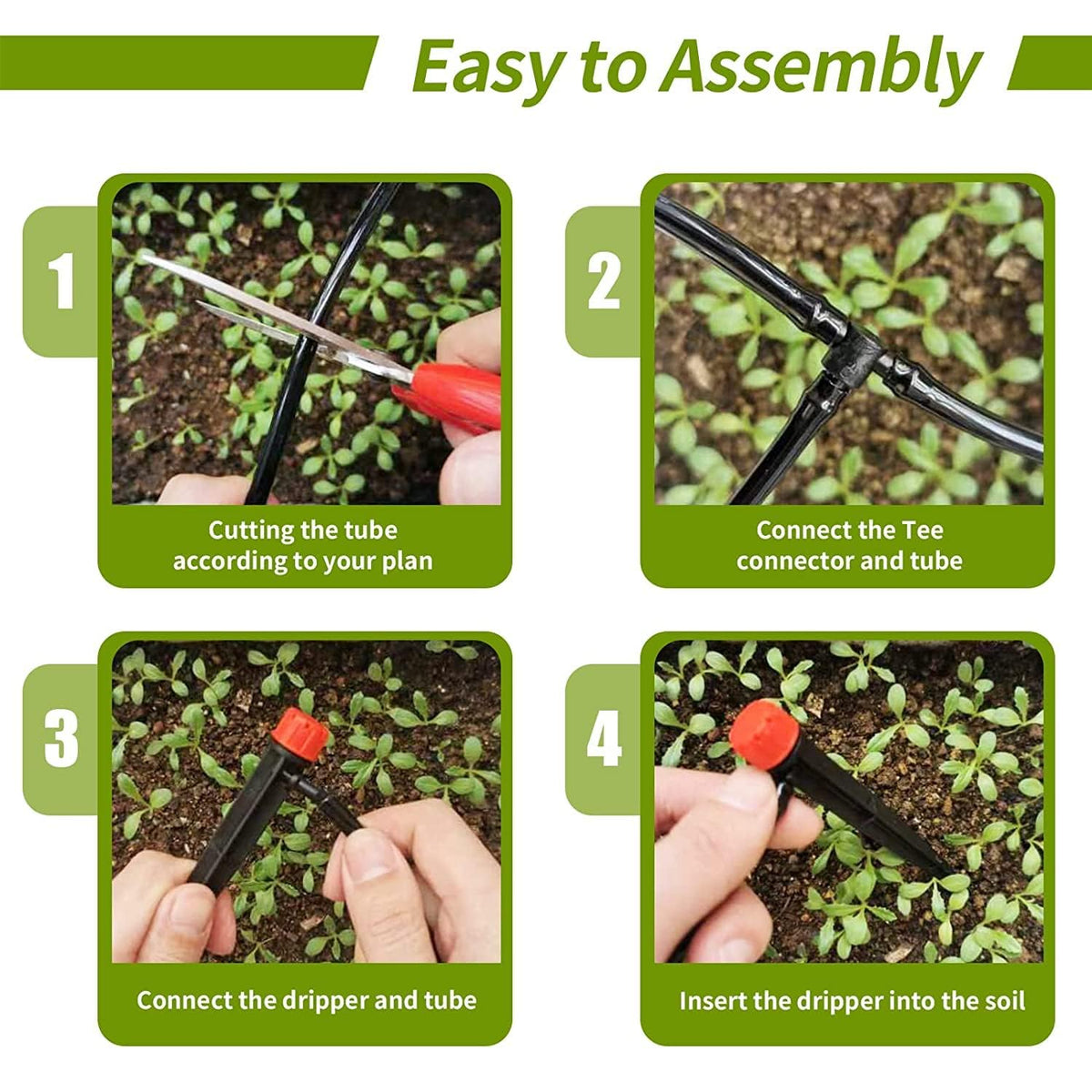 Hakioi arrow stake drip emitters stay securely placed in garden beds.