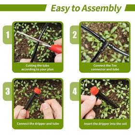 Hakioi arrow stake drip emitters stay securely placed in garden beds.