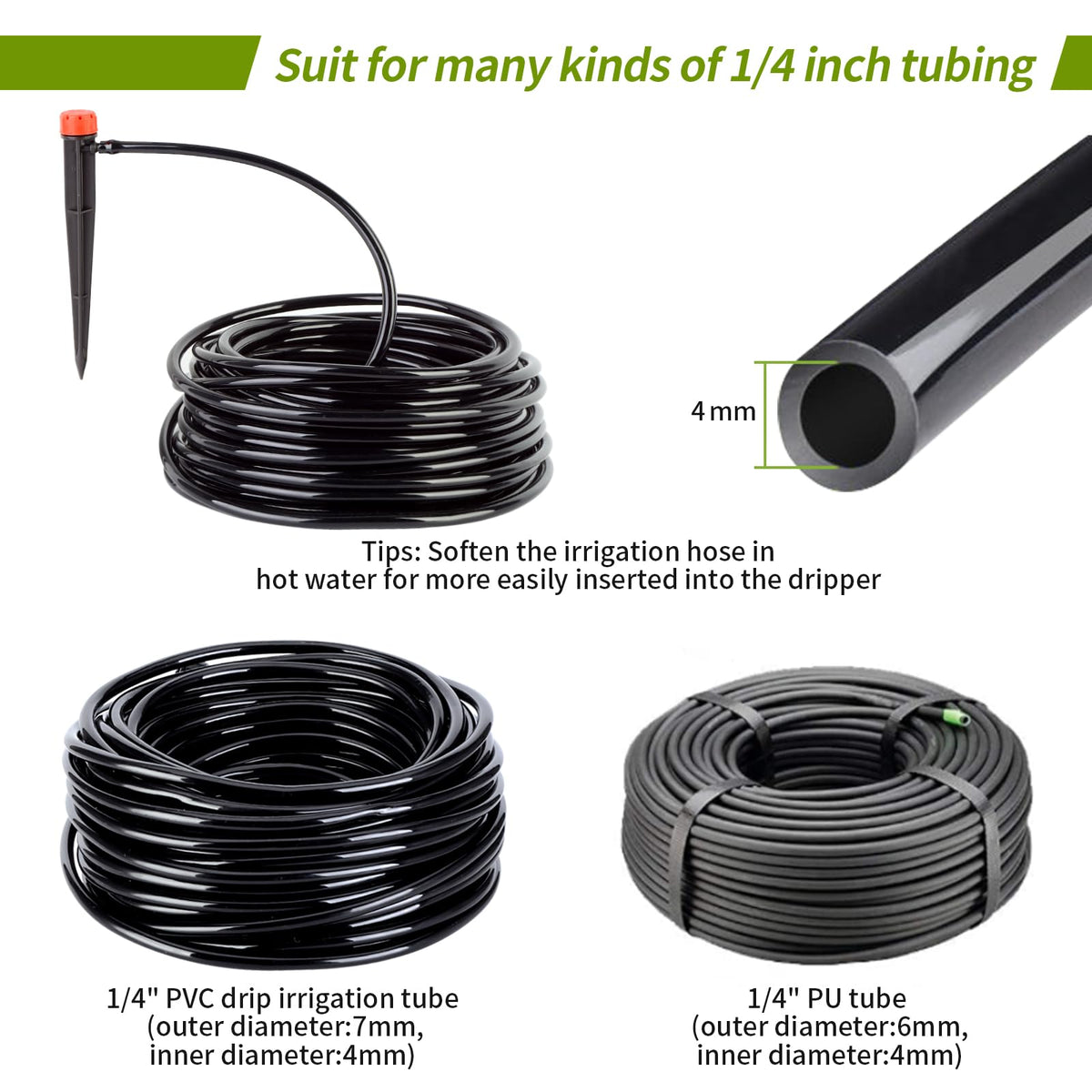 Hakioi self-flushing drip emitters minimize buildup during irrigation.