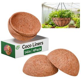 Halatool 14-inch hanging basket coco liner shows natural fiber for drainage and moisture retention
