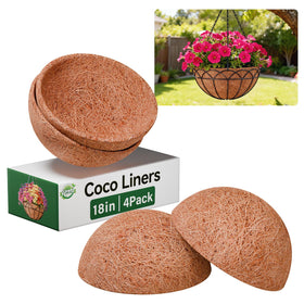 Halatool 18-inch coco liner in round basket, promotes soil airflow and moisture retention