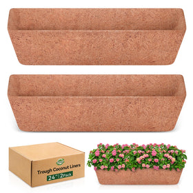 Halatool 24-inch coco liner for window box provides breathable moisture balance for healthy roots.