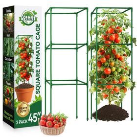 Halatool 2-pack tomato cages 45in, assembled for sturdy garden support.