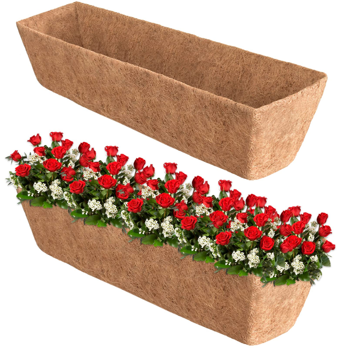 Halatool 36-inch coco liner trough for durable planter setup