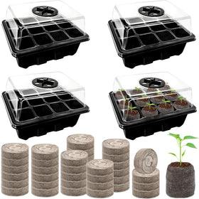 Halatool 4-pack seed starter tray with 48 cells for organized germination