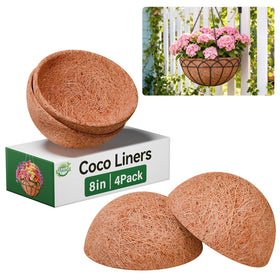 Halatool 8-inch round coconut liner for planters enhances soil aeration and moisture retention.