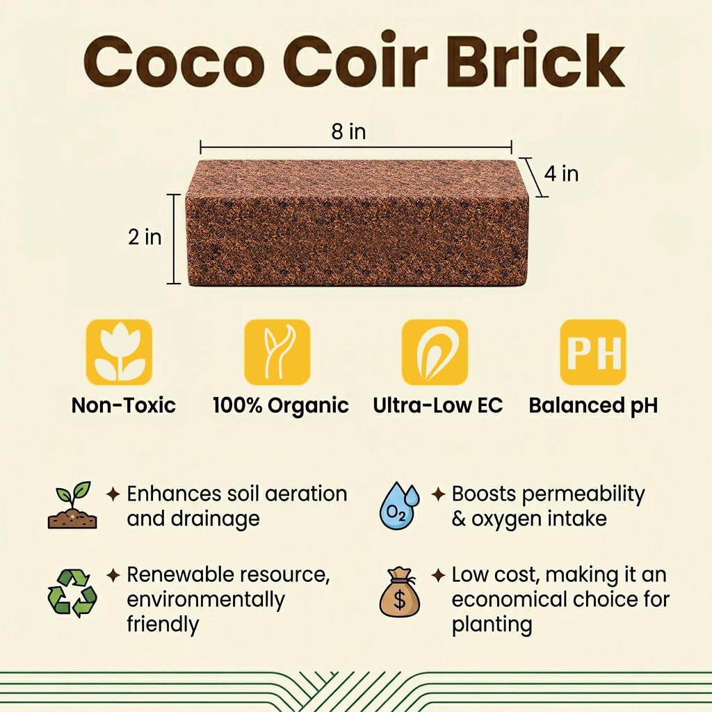 Halatool coco coir bricks expansion demonstrates quick swelling when hydrated.
