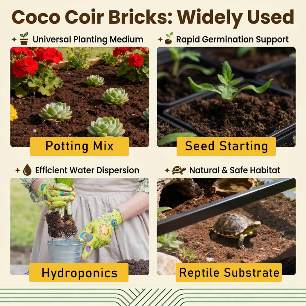 Halatool coco coir bricks seed starting with better germination.