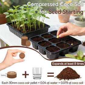 Halatool Coco Coir Pellets before water expansion, ready for quick planting prep.