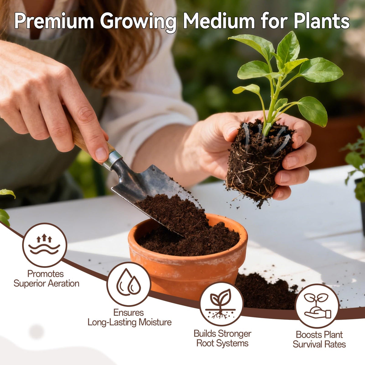 Halatool coco coir pellets showing airy texture for strong root growth.