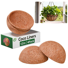 Halatool coco liner round 12-inch close-up highlights natural texture for breathable planters.